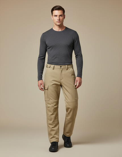 Pantalon De Pluie Beige Cargo Homme Décontracté - Toile