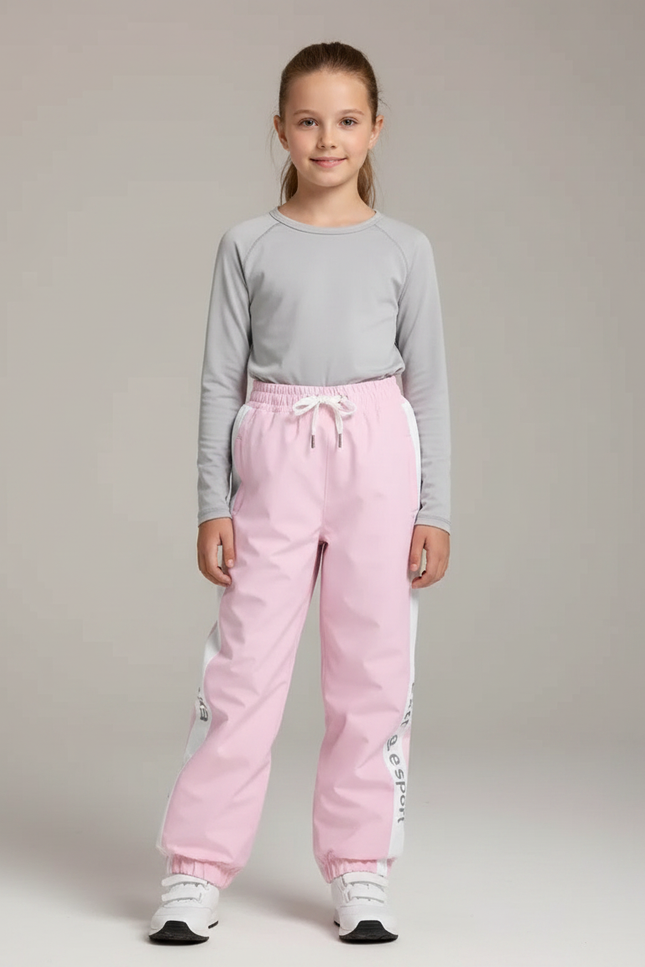 Pantalon De Pluie Rose Imperméable Enfant Hiver Ski - Polyester