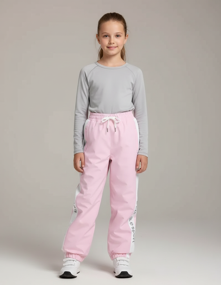 Pantalon De Pluie Rose Imperméable Enfant Hiver Ski - Polyester