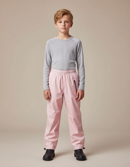Pantalon De Pluie Rose Enfant Imperméable Élastique Léger - Polyester