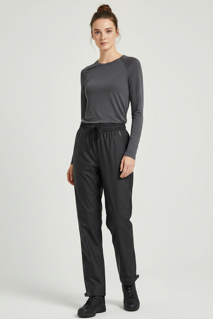 Pantalon De Pluie Noir Imperméable Sport Léger Unisexe - Polyester