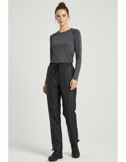 Pantalon De Pluie Noir Imperméable Sport Léger Unisexe - Polyester