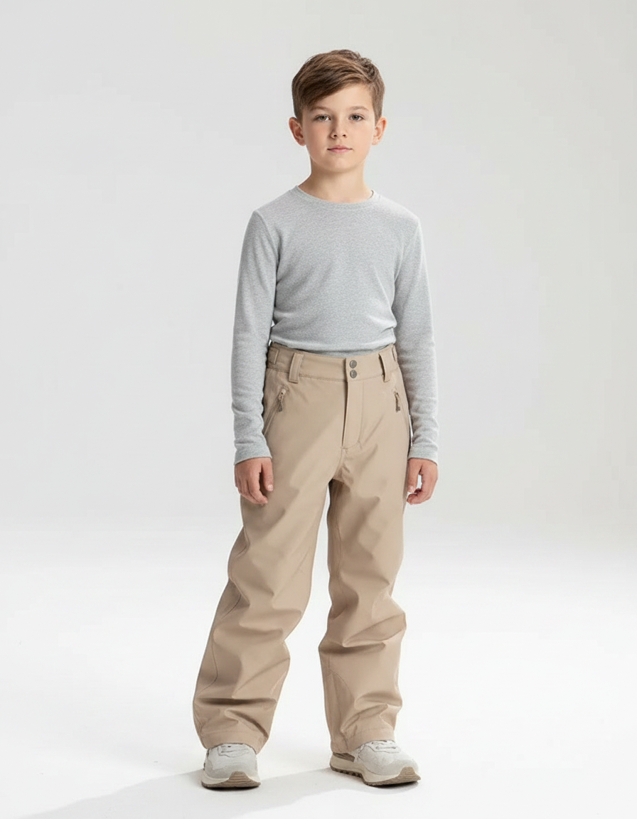 Pantalon De Pluie Beige Imperméable Enfant Ski - Polyester