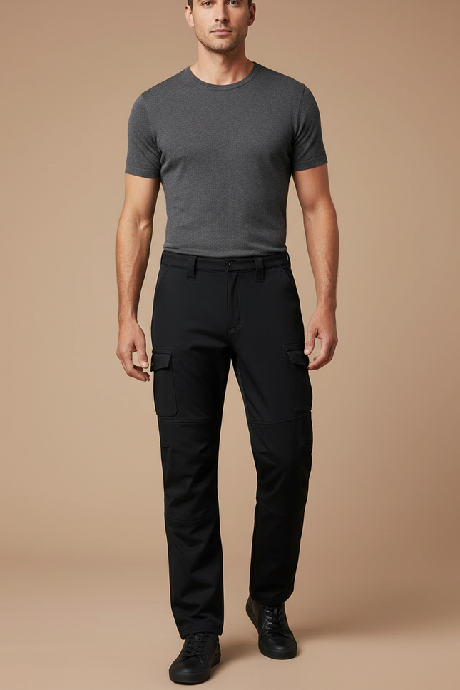 Pantalon De Pluie Noir Cargo Imperméable Homme Décontracté - Polyester