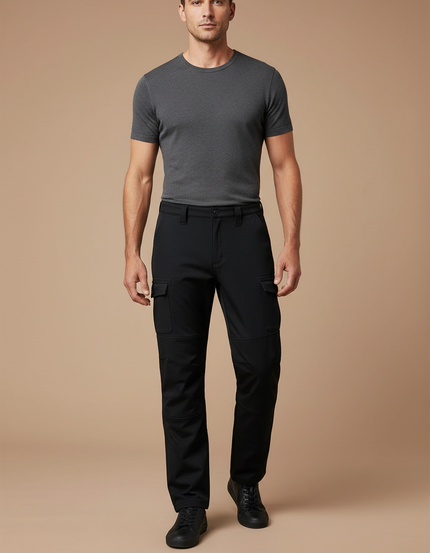 Pantalon De Pluie Noir Cargo Imperméable Homme Décontracté - Polyester