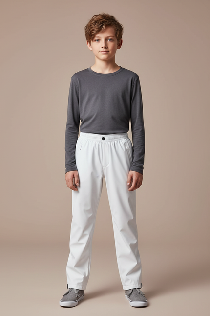 Pantalon De Pluie Blanc Imperméable Enfant Léger Ample - Polyester