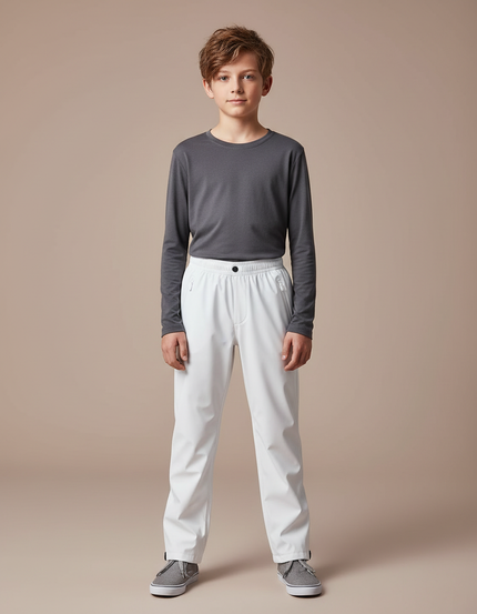 Pantalon De Pluie Blanc Imperméable Enfant Léger Ample - Polyester