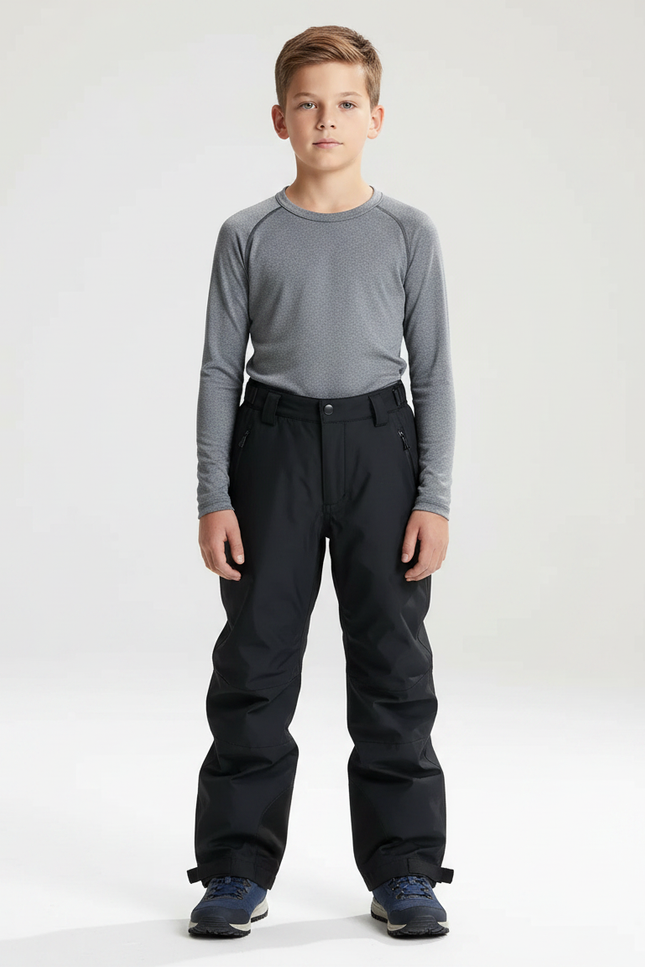 Pantalon De Pluie Noir Garçon Coupe Droite Imperméable - Polyester