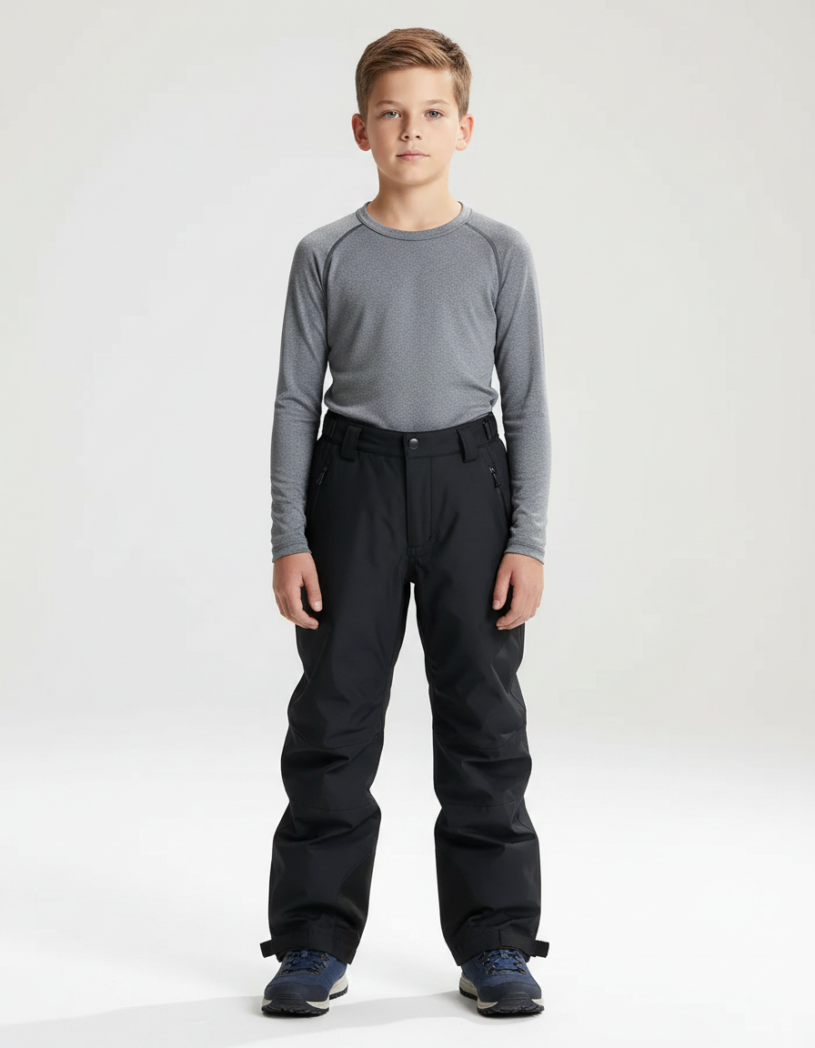 Pantalon De Pluie Noir Garçon Coupe Droite Imperméable - Polyester