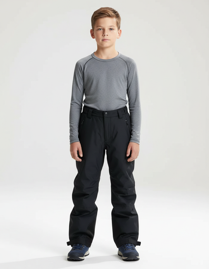 Pantalon De Pluie Noir Garçon Coupe Droite Imperméable - Polyester
