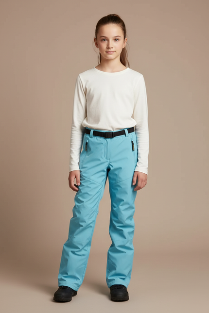 Pantalon De Pluie Bleu Imperméable Enfant Ski Doublé - Polyester