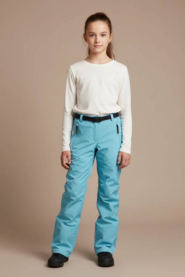 Pantalon De Pluie Bleu Imperméable Enfant Ski Doublé - Polyester