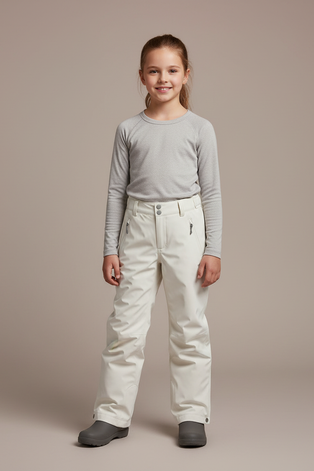 Pantalon De Pluie Crème Imperméable Enfant Ski Hiver - Blanc Polyester