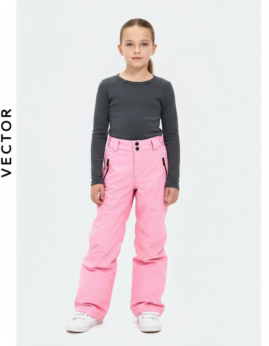 Pantalon De Pluie Rose Imperméable Enfant Ski Ample - Polyester