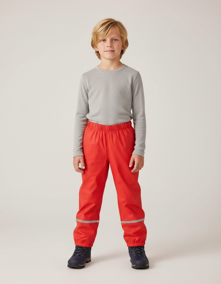 Pantalon De Pluie Rouge Imperméable Réfléchissant Enfant - Polyester