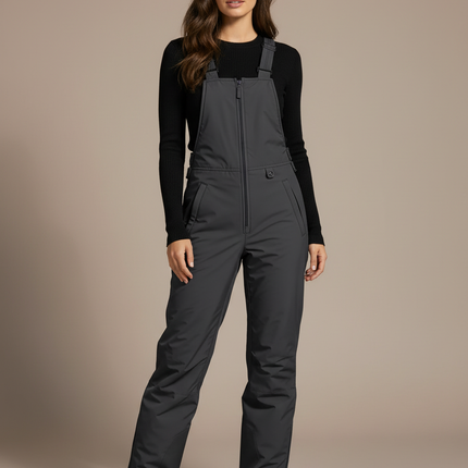 Pantalon De Pluie Gris Imperméable Salopette Ski Femme - Polyester