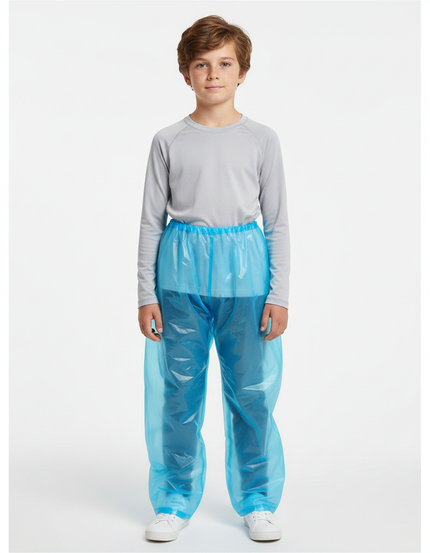 Pantalon De Pluie Bleu Transparent Jetable Enfant - Polyester