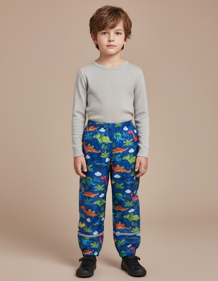 Pantalon De Pluie Bleu Dinosaure Imperméable Enfant Mignon - Multicolore Polyester