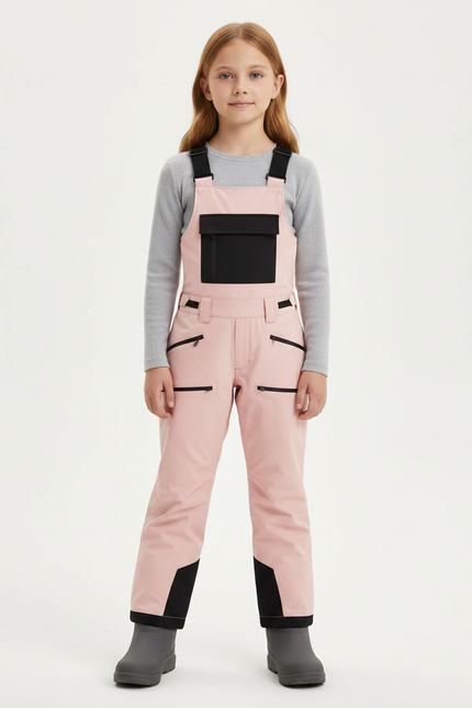 Pantalon De Pluie Rose Bretelles Imperméable Enfant Hiver - Polyester