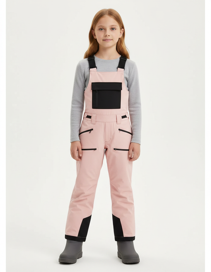 Pantalon De Pluie Rose Bretelles Imperméable Enfant Hiver - Polyester