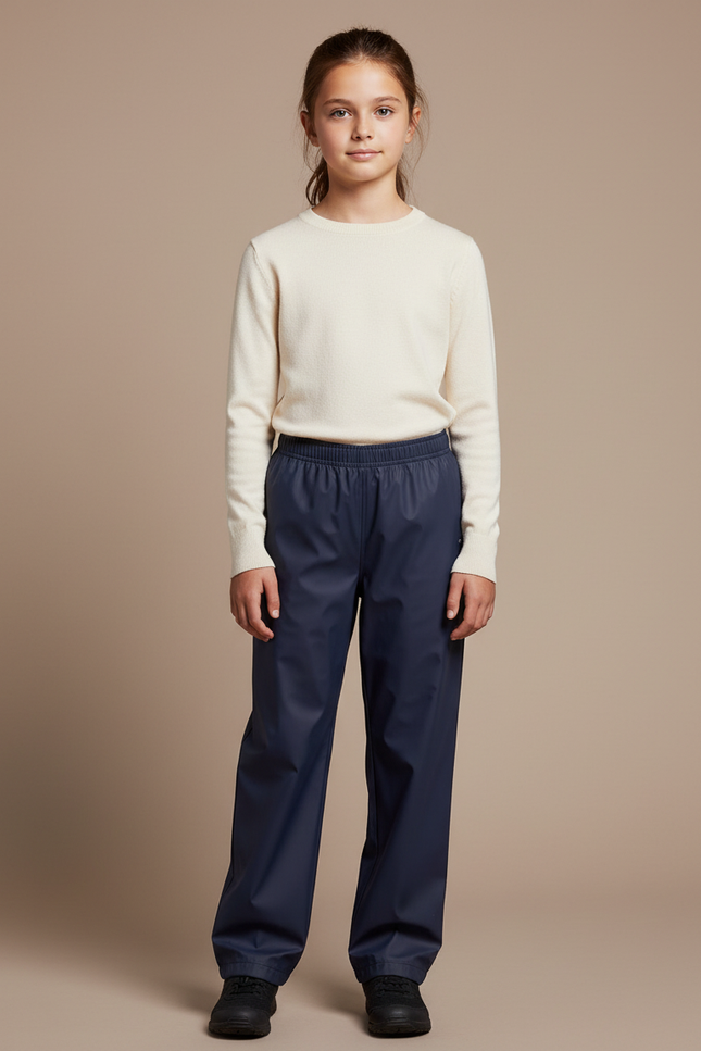 Pantalon De Pluie Bleu Marine Imperméable Enfant Ample Simple - Polyester