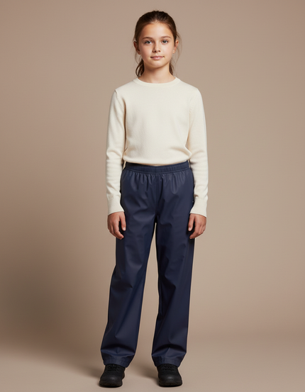 Pantalon De Pluie Bleu Marine Imperméable Enfant Ample Simple - Polyester