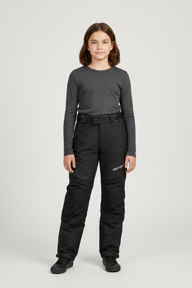 Pantalon De Pluie Noir Imperméable Enfant Droit Réfléchissant - Polyester