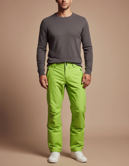 Pantalon De Pluie Vert Fluorescent Imperméable Sport Homme - Polyester