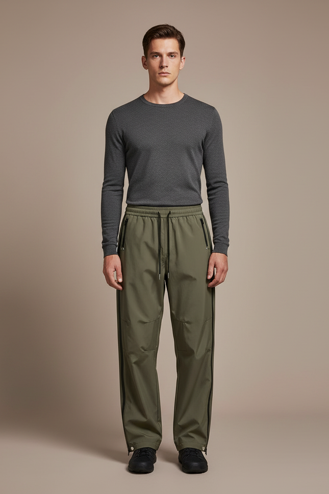 Pantalon De Pluie Vert Kaki Imperméable Cargo Homme - Polyester