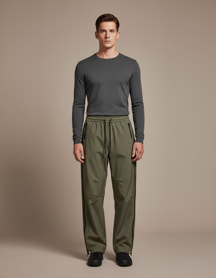 Pantalon De Pluie Vert Kaki Imperméable Cargo Homme - Polyester