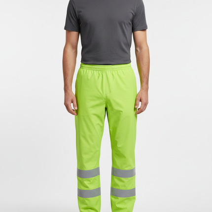 Pantalon De Pluie Fluorescent Réfléchissant Imperméable Unisexe - Vert Polyester