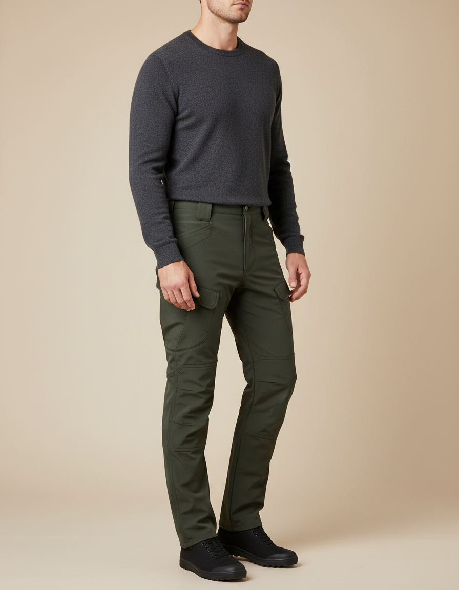 Pantalon De Pluie Vert Militaire Tactique Cargo Homme - Kaki Polyester