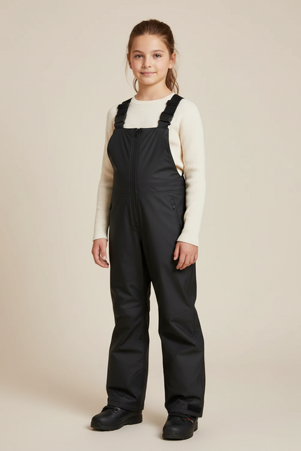 Pantalon De Pluie Noir Salopette Imperméable Enfant Hiver - Polyester