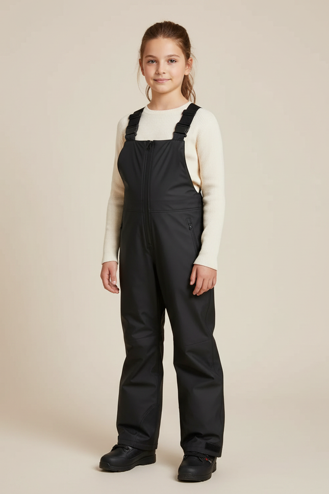 Pantalon De Pluie Noir Salopette Imperméable Enfant Hiver - Polyester