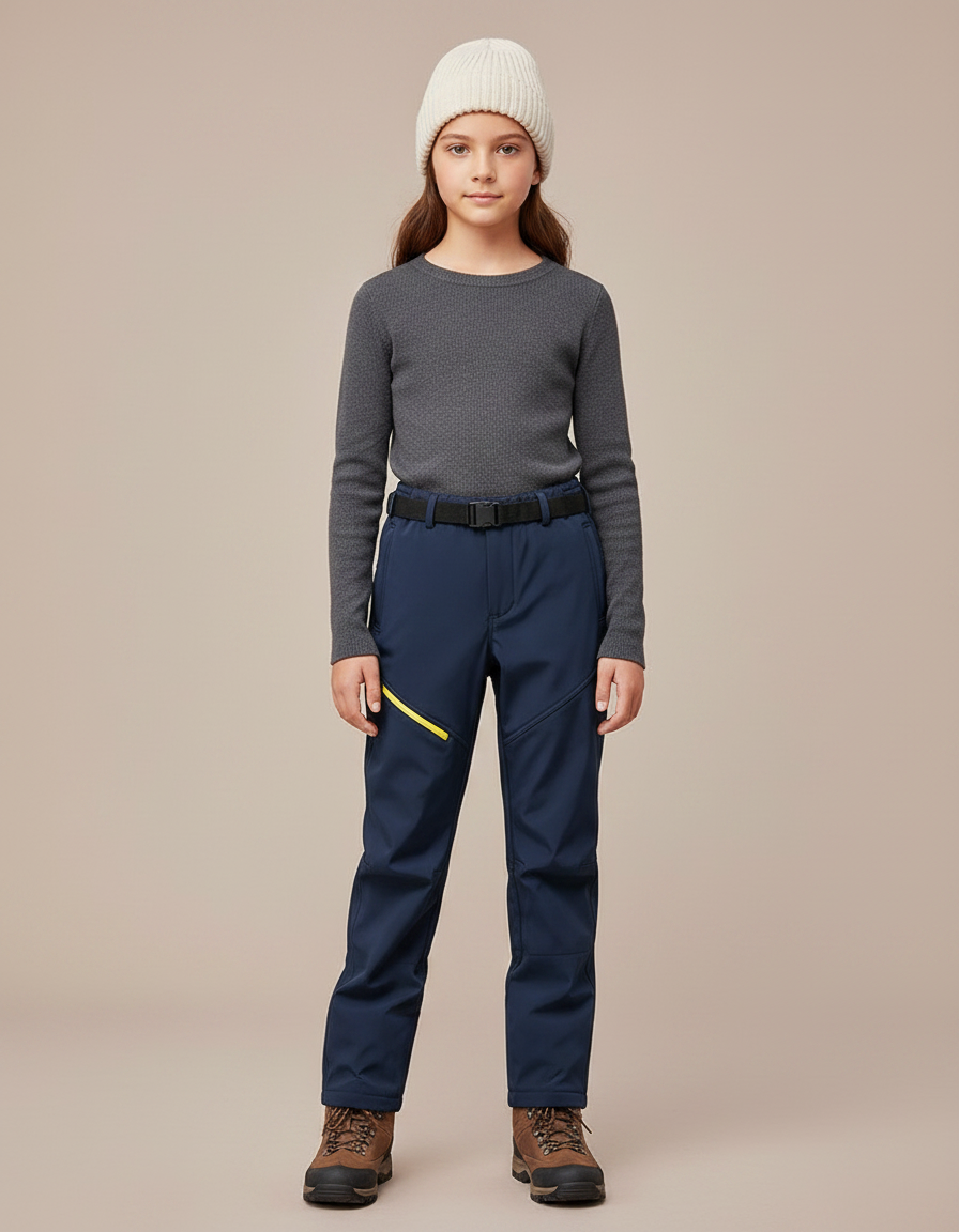 Pantalon De Pluie Bleu Marine Enfant Chaud Imperméable Extensible - Polyester
