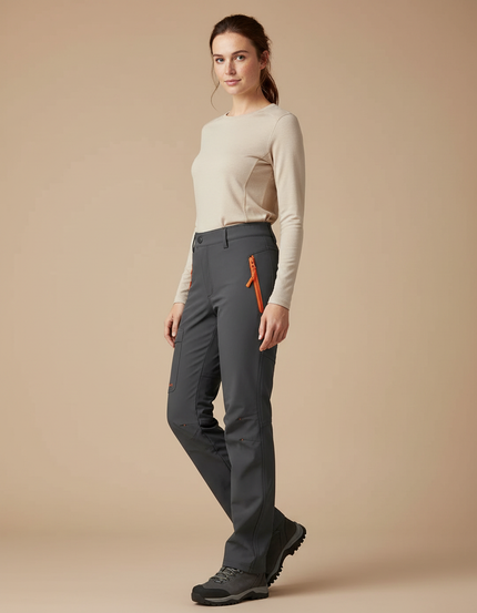 Pantalon Pluie Randonnée Femme - Gris Polyester