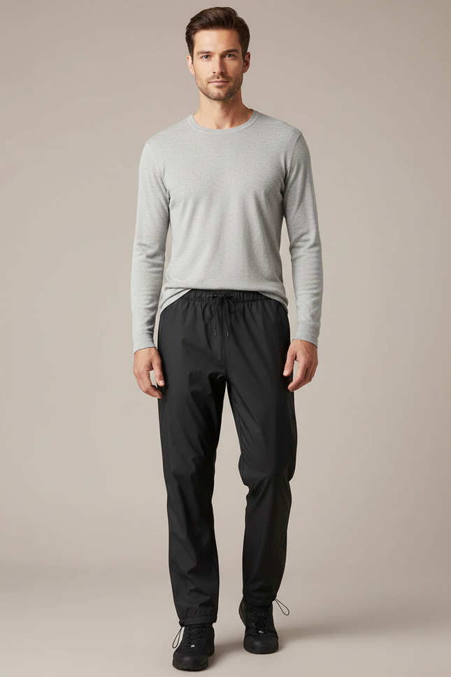 Pantalon Pluie Homme - Noir Polyester