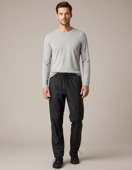 Pantalon Pluie Homme - Noir Polyester
