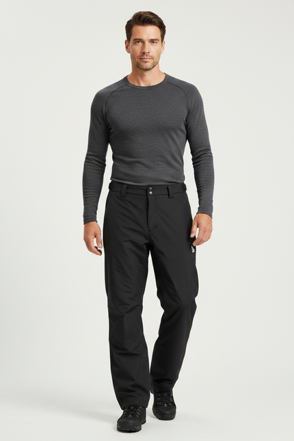 Pantalon De Pluie Noir Imperméable Homme Ski Randonnée - Polyester