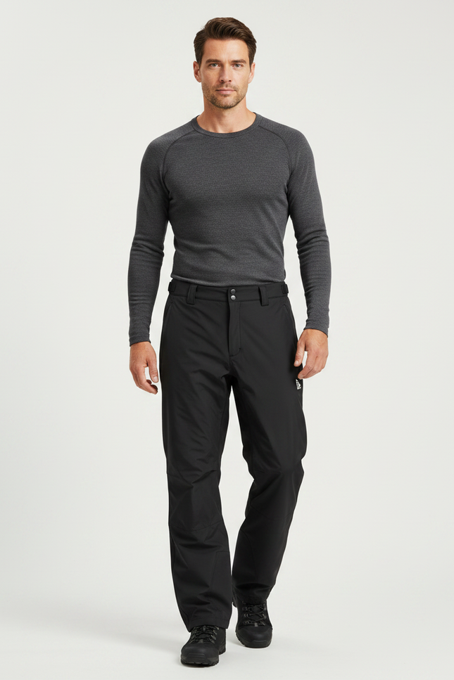 Pantalon De Pluie Noir Imperméable Homme Ski Randonnée - Polyester