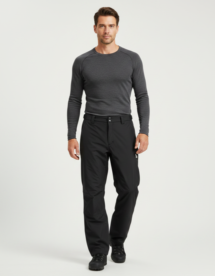 Pantalon De Pluie Noir Imperméable Homme Ski Randonnée - Polyester