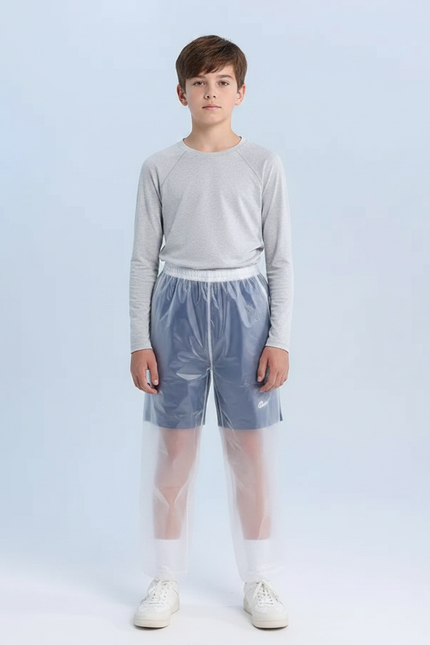 Pantalon De Pluie Transparent Imperméable Enfant Léger - Bleu Polyester