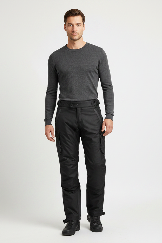 Pantalon Pluie Moto Étanche - Noir Polyester
