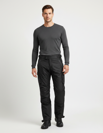 Pantalon Pluie Moto Étanche - Noir Polyester