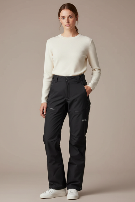Pantalon De Pluie Noir Coupe Droite Imperméable Sport Femme - Polyester