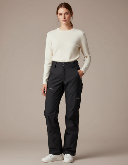 Pantalon De Pluie Noir Coupe Droite Imperméable Sport Femme - Polyester