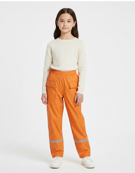 Pantalon De Pluie Orange Imperméable Réfléchissant Enfant - Polyester