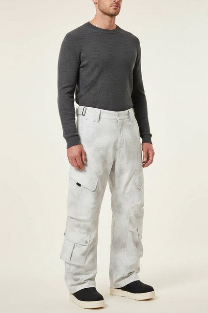 Pantalon De Pluie Gris Clair Ample Cargo Imperméable Homme - Polyester