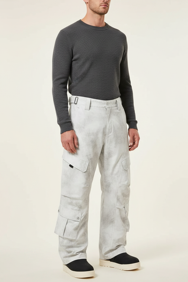 Pantalon De Pluie Gris Clair Ample Cargo Imperméable Homme - Polyester