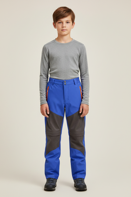 Pantalon De Pluie Bleu Imperméable Enfant Randonnée - Polyester
